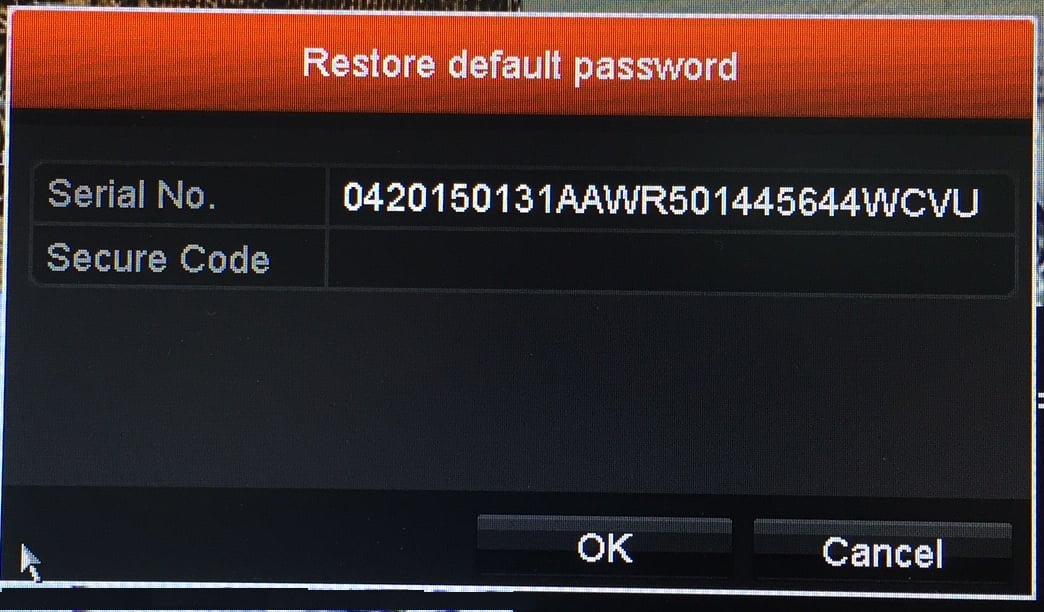 Ultra DVR/NVR Customer Passcode Reset